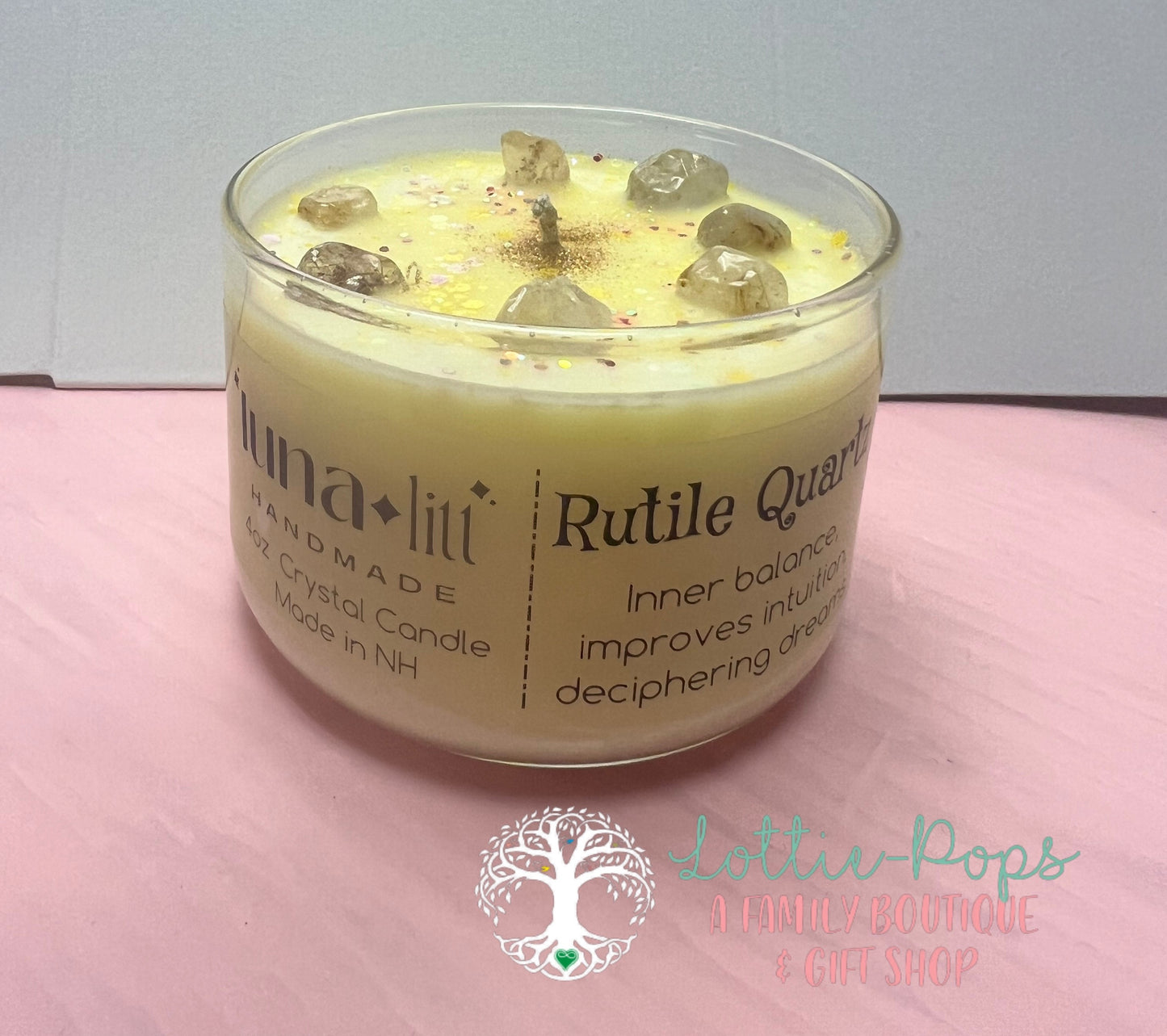Rutile Quartz Candle