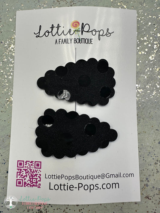 Lottie-Pops 2 Pack Black Polka Dot