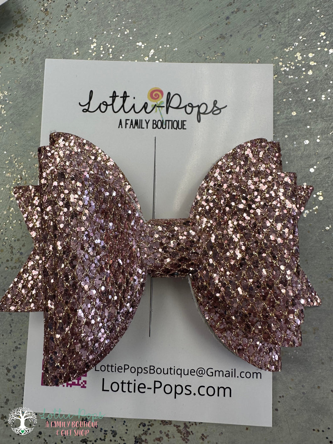 Lottie-Pops Bow Clip Rose Gold