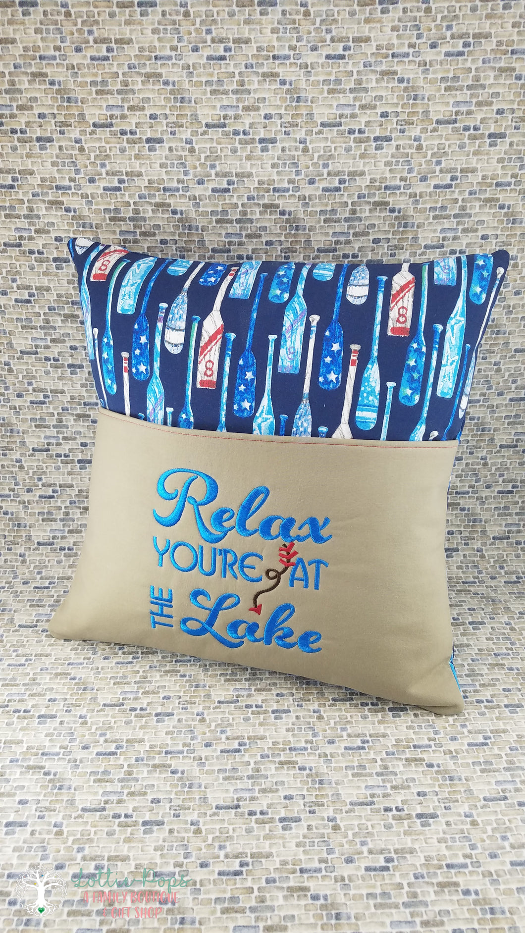Relax Your At The Lake Book Pillow - Cobblestone Crafts