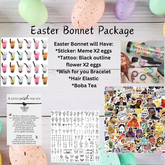 Easter Prefilled Eggs and basket Easter Bonnet Package PREORDER