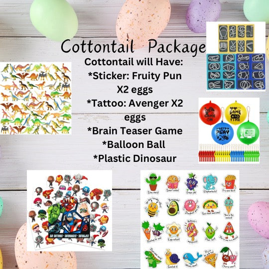 Easter Prefilled Eggs and Basket Cotton Tail Package PREORDER