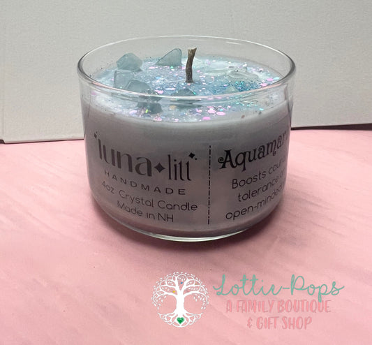 Aquamarine Crystal Candle