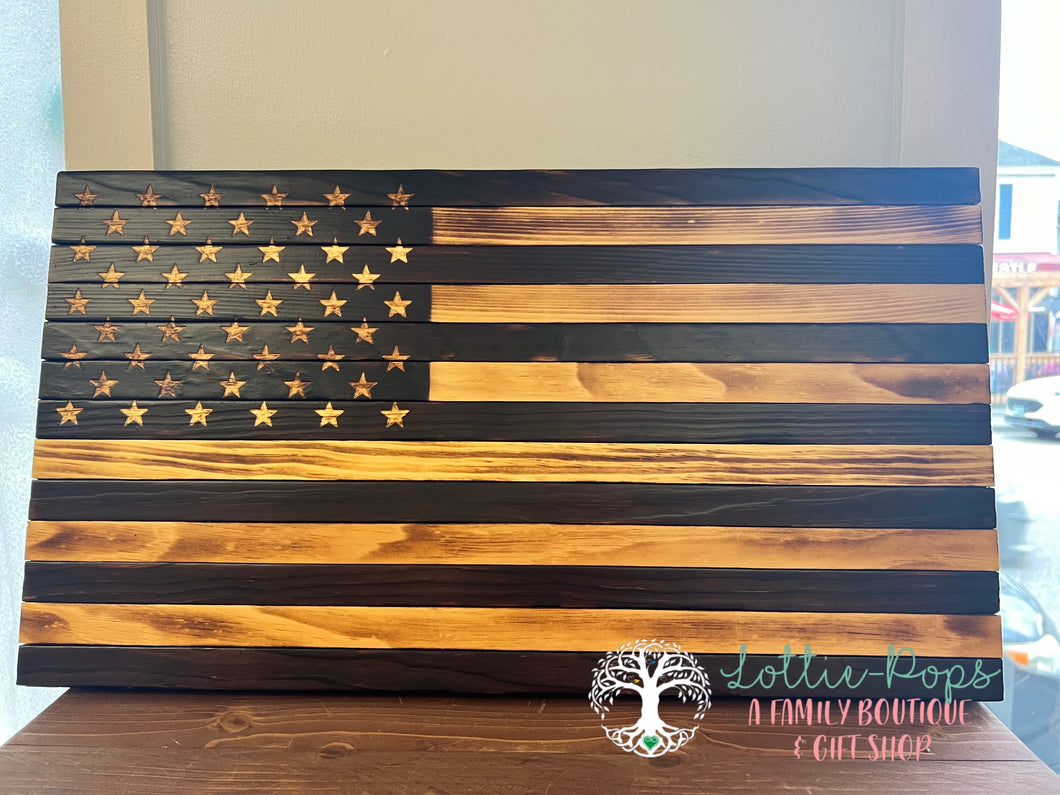 02037 - Small 2 Tone Flag - Night Owl Rustics LLC - Wooden Flags