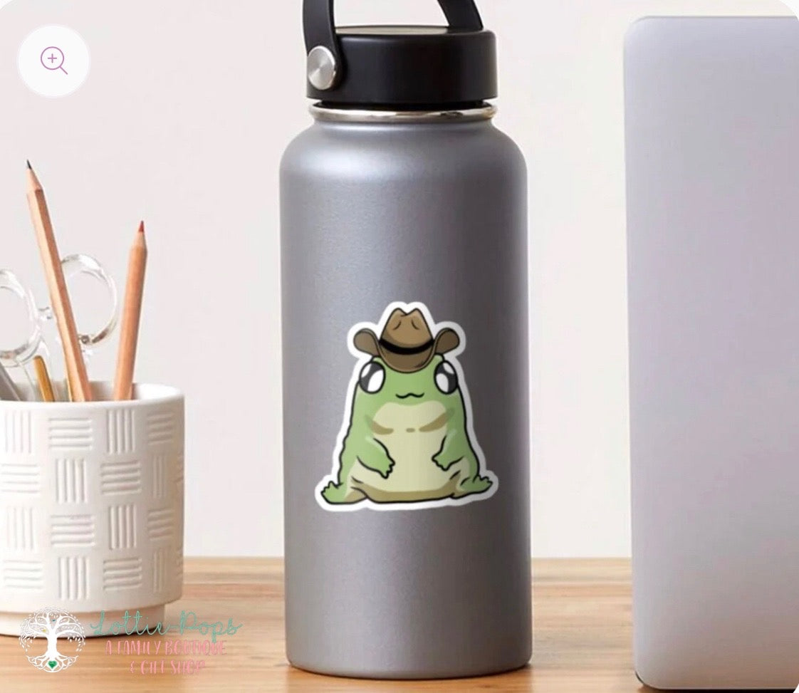 Cowboy Frog Sticker - Glass Fairies - Stickers