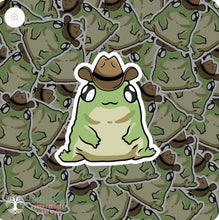 Load image into Gallery viewer, Cowboy Frog Sticker - Glass Fairies - Stickers
