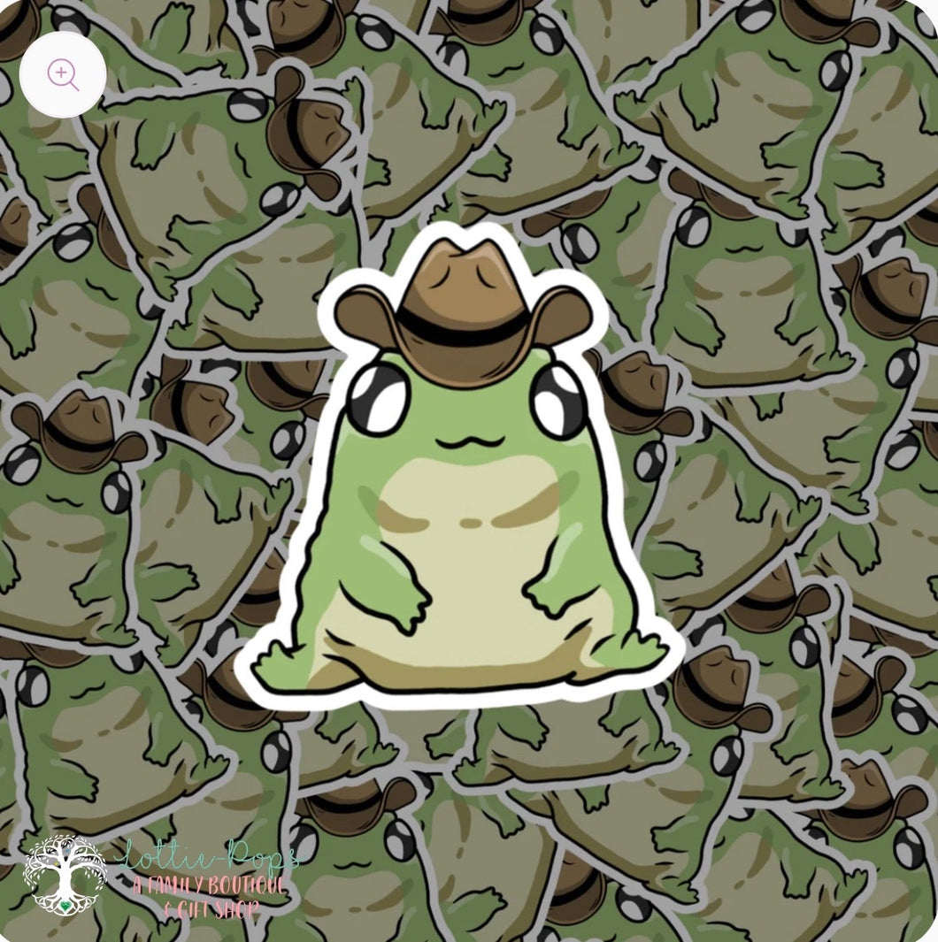 Cowboy Frog Sticker - Glass Fairies - Stickers