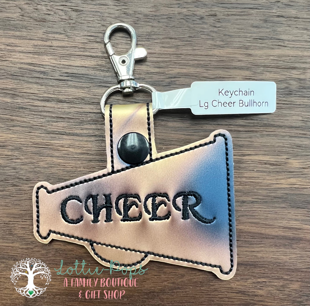 ST Lg Cheer Bull Horn Keychain - Cobblestone Crafts