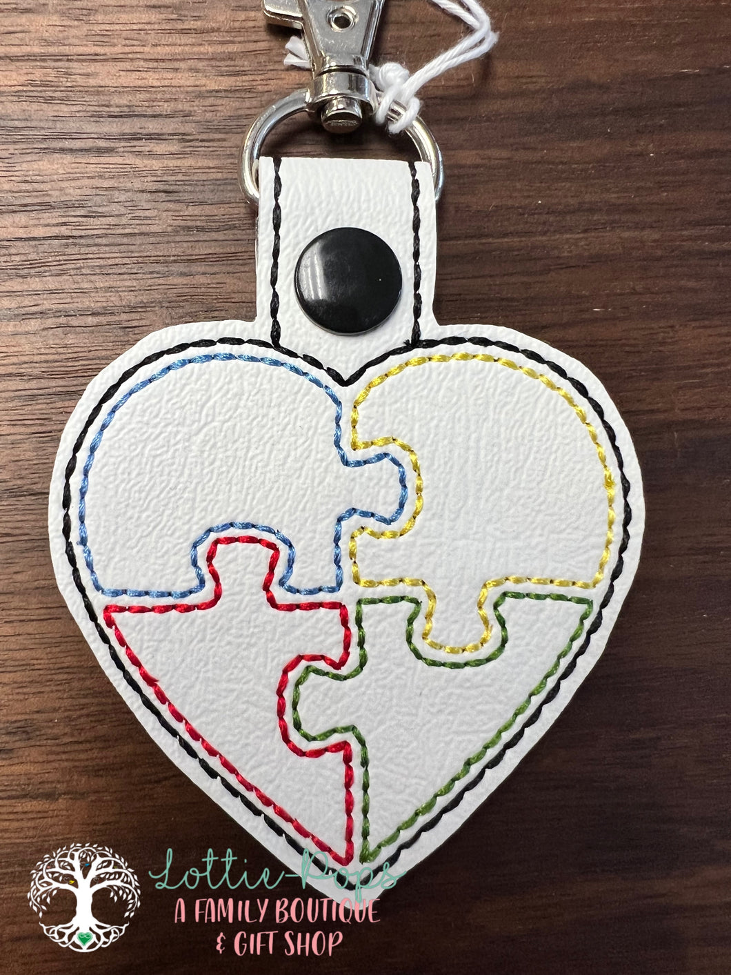 ST Autism Heart Keychain - Cobblestone Crafts