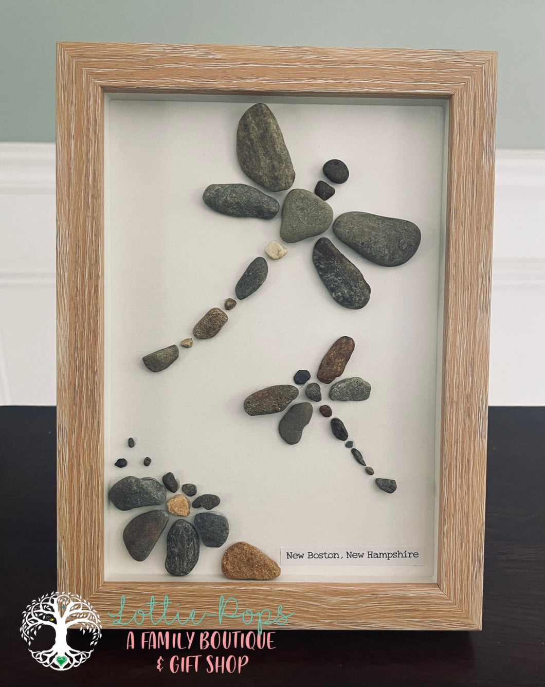 PAIR OF DRAGONFLIES - MOTHER AND SON STONE ART